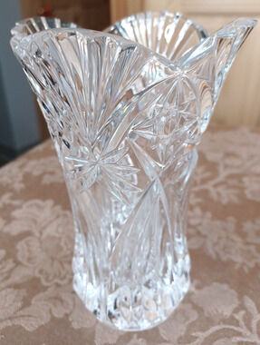 VTG JG Durand Lead Crystal Clear Glass Vase 6 1/2x 4 Vincennes